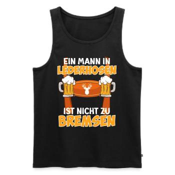 München Ein Mann in Lederhosen - Männer Premium Bio Tank Top - Schwarz - Vorne - AI Model Male 178 light (178cm)