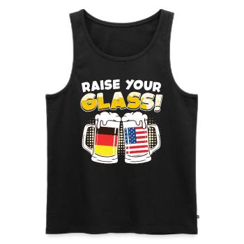 Buveurs de bière Allemagne États-Unis Levez votre verre! - Débardeur bio Premium Homme - noir - Devant - AI Model Male 178 light (178cm)