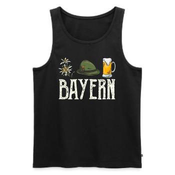 Bayern Bayerische Tradition Freistaat Bayern - Männer Premium Bio Tank Top - Schwarz - Vorne - AI Model Male 178 light (178cm)