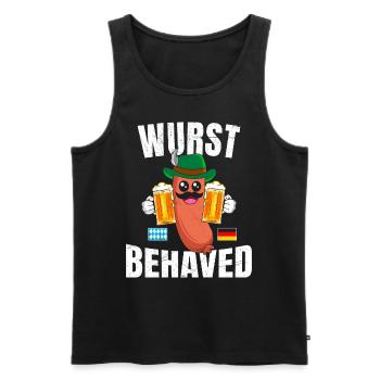 Wurst Behaved Bratwurst Bierliebhaber Bayern - Männer Premium Bio Tank Top - Schwarz - Vorne - Michal (187cm)