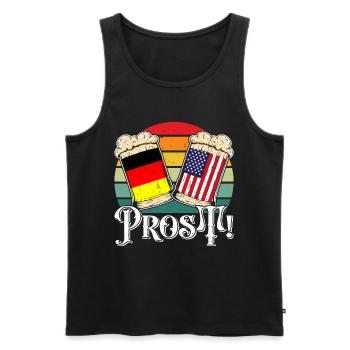 Prost! Deutschland Bierkrug USA - Männer Premium Bio Tank Top - Schwarz - Vorne - Michal (187cm)