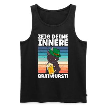 Deutschland Bierfan Zeig deine Innere Bratwurst - Männer Premium Bio Tank Top - Schwarz - Vorne - Michal (187cm)