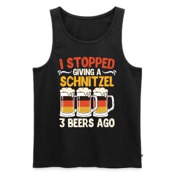 German Beer Stopped Giving a Schnitzel 3 Beers - Men's Premium Organic Tank Top - black - Front - Michal (187cm)