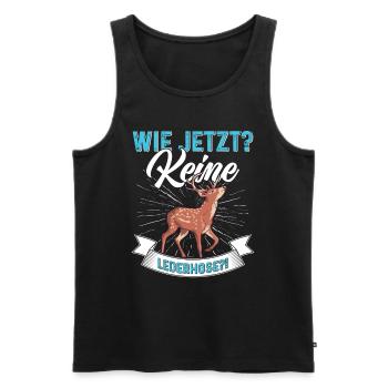Wie Jetzt? Keine Lederhose Trachten - Männer Premium Bio Tank Top - Schwarz - Vorne - AI Model Male 178 light (178cm)