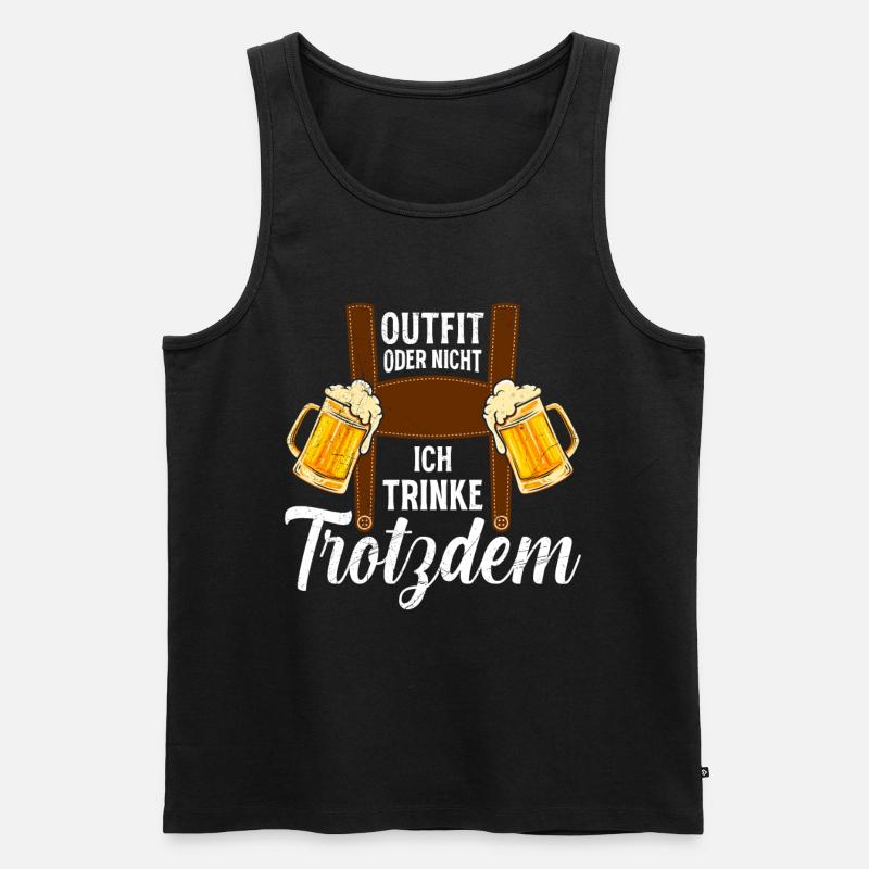 Outfit oder nicht Trinke trotzdem - Männer Premium Bio Tank Top - Schwarz