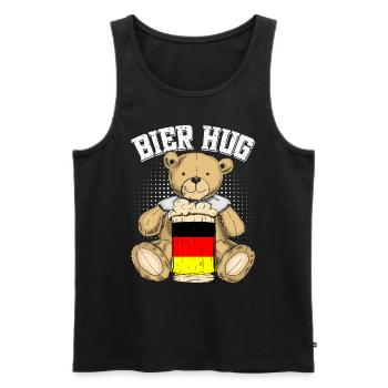 Beer Hug Germany Beer Lover Teddy Bear - Men's Premium Organic Tank Top - black - Front - Michal (187cm)