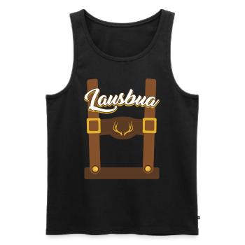 Bayerisches Trachten Shirt Herren Lausbua Bayern - Men's Premium Organic Tank Top - black - Front - AI Model Male 178 light (178cm)