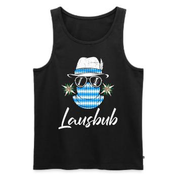 Lausbub Bayern Bayerisch Lausbua Shirt Herren - Männer Premium Bio Tank Top - Schwarz - Vorne - AI Model Male 178 light (178cm)