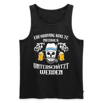 Bayern Erfahrung sollte Nie Unterschätzt werden - Männer Premium Bio Tank Top - Schwarz - Vorne - Michal (187cm)