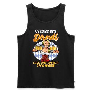 Bierfan Frauen Vergiss das Dirndl Bayerisches - Männer Premium Bio Tank Top - Schwarz - Vorne - AI Model Male 178 light (178cm)