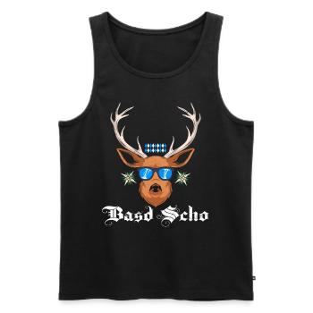 Basd Scho Boarisch Bayern Flagge Bayern Weiß Blau - Männer Premium Bio Tank Top - Schwarz - Vorne - Michal (187cm)