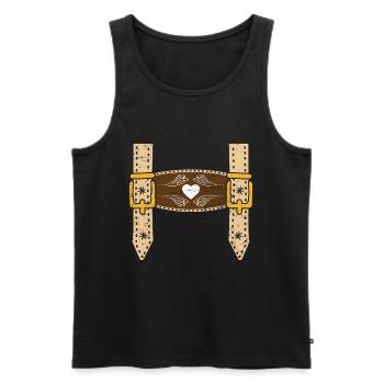 Lederhosen Trachten Shirt Männer Bayerisch - Männer Premium Bio Tank Top - Schwarz - Vorne - AI Model Male 178 light (178cm)