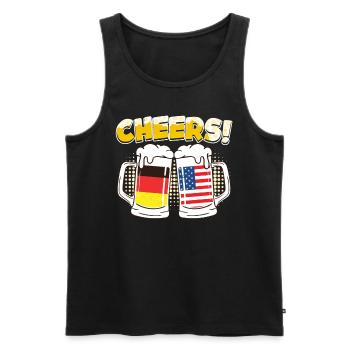Cheers! Beer Mug Germany USA Beer Fan German - Men's Premium Organic Tank Top - black - Front - Michal (187cm)