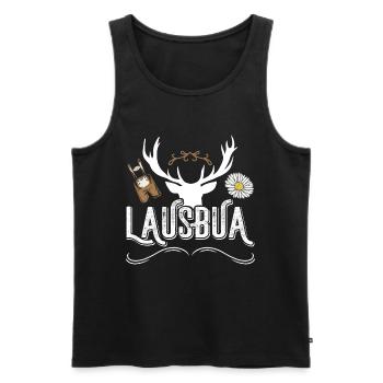 Bayerischer Lausbua Trachten Shirt Männer - Männer Premium Bio Tank Top - Schwarz - Vorne - Michal (187cm)