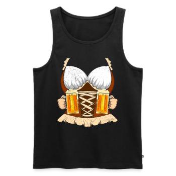 Amateur de bière Femmes Dirndl Chemise Femme - Débardeur bio Premium Homme - noir - Devant - Michal (187cm)