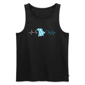 Free State of Bavaria Heart palpitations Bavarian flag - Men's Premium Organic Tank Top - black - Front - AI Model Male 178 light (178cm)