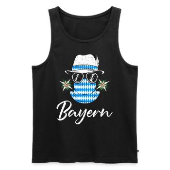 Bayern Blau Weiß Freistaat Bayern Bayerisch - Männer Premium Bio Tank Top - Schwarz - Vorne - Michal (187cm)