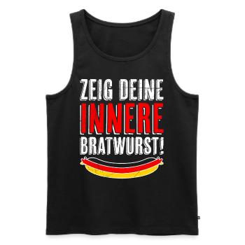 Deutschland Bierfan Zeig deine Innere Bratwurst - Männer Premium Bio Tank Top - Schwarz - Vorne - Michal (187cm)