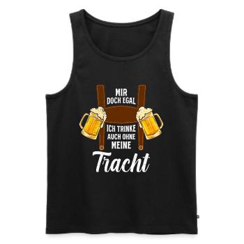 Volksfest Mir doch Egal Trinke auch ohne Tracht - Männer Premium Bio Tank Top - Schwarz - Vorne - AI Model Male 178 light (178cm)