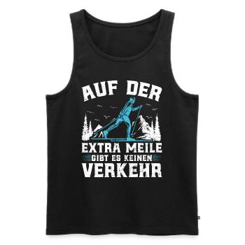 Ski Touring Auf der Extra Meile kein Verkehr - Männer Premium Bio Tank Top - Schwarz - Vorne - Michal (187cm)