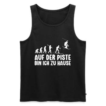 Evolution Skifahrer Auf der Piste bin ich zu Hause - Männer Premium Bio Tank Top - Schwarz - Vorne - Michal (187cm)