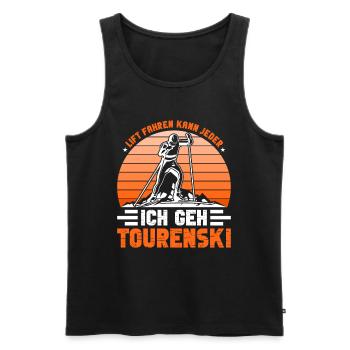 Skibergsteigen Ich Geh Tourenski Ski Tour - Männer Premium Bio Tank Top - Schwarz - Vorne - Michal (187cm)