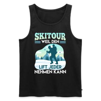 Ski Tour Weil den Lift Jeder Nehmen kann - Männer Premium Bio Tank Top - Schwarz - Vorne - Michal (187cm)