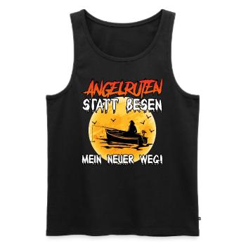 Angelruten statt Besen Mein neuer Weg Hexen - Männer Premium Bio Tank Top - Schwarz - Vorne - Michal (187cm)