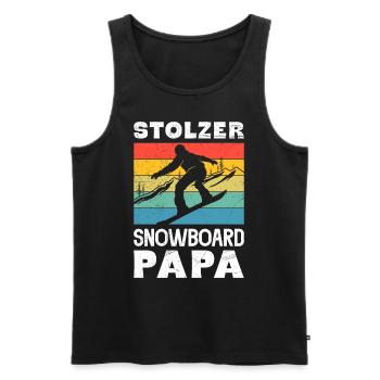 Snowboarder Stolzer Snowboard Papa Snowboarden - Männer Premium Bio Tank Top - Schwarz - Vorne - Michal (187cm)