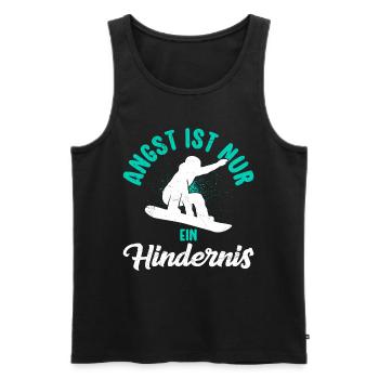 Snowboard Freestyler Angst ist nur ein Hindernis - Männer Premium Bio Tank Top - Schwarz - Vorne - Michal (187cm)