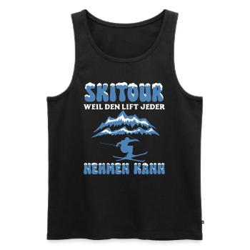 Skitour Weil den Lift Jeder Nehmen Kann - Männer Premium Bio Tank Top - Schwarz - Vorne - Michal (187cm)