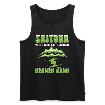 Skitour Weil den Lift Jeder Nehmen Kann - Männer Premium Bio Tank Top - Schwarz - Vorne - Michal (187cm)