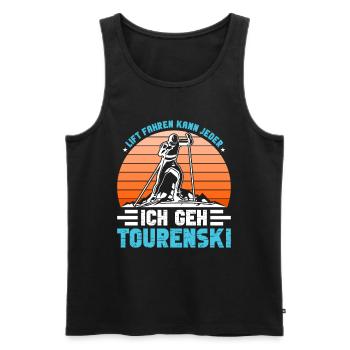 Skibergsteigen Ich Geh Tourenski Ski Tour - Männer Premium Bio Tank Top - Schwarz - Vorne - Michal (187cm)