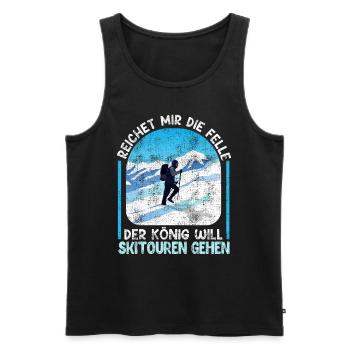 Skibergsteigen Der König will Skitouren Gehen - Männer Premium Bio Tank Top - Schwarz - Vorne - Michal (187cm)