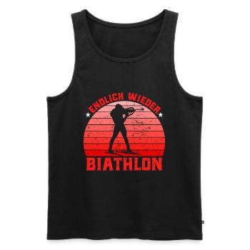 Wintersport Endlich Wieder Biathlon Wettkampf - Männer Premium Bio Tank Top - Schwarz - Vorne - Michal (187cm)