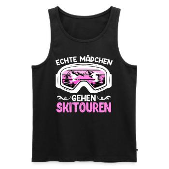 Ski Tour Echte Mädchen gehen Skitouren - Männer Premium Bio Tank Top - Schwarz - Vorne - Michal (187cm)
