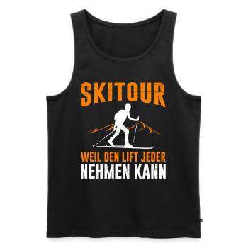 Skitour Weil den Lift jeder Nehmen kann Tourenski - Männer Premium Bio Tank Top - Schwarz - Vorne - Michal (187cm)