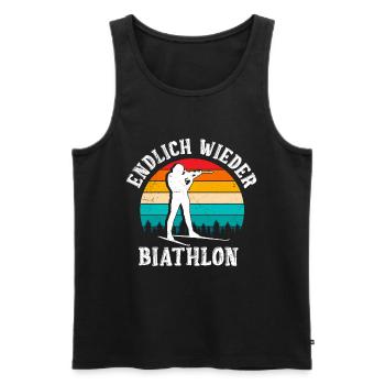 Wintersport Skilaufen Endlich wieder Biathlon - Männer Premium Bio Tank Top - Schwarz - Vorne - Michal (187cm)