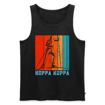 Skilanglauf Hoppa Hoppa Skiläufer Shirt - Männer Premium Bio Tank Top - Schwarz - Vorne - Michal (187cm)