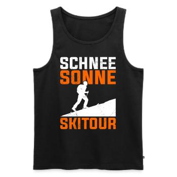 Schnee Sonne Skiktour Skibergsteigen Ski Tour - Männer Premium Bio Tank Top - Schwarz - Vorne - Michal (187cm)