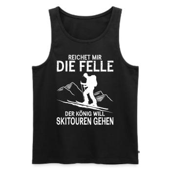 Ski Touring Der König will Skitouren Gehen - Männer Premium Bio Tank Top - Schwarz - Vorne - AI Model Male 178 light (178cm)