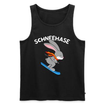 Schneehase Apres Party Skihasen Skihaserl - Männer Premium Bio Tank Top - Schwarz - Vorne - AI Model Male 178 light (178cm)