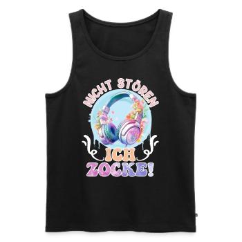 Gamer Nicht Stören Ich Zocke! Video Games - Männer Premium Bio Tank Top - Schwarz - Vorne - AI Model Male 178 light (178cm)