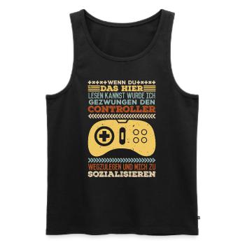 Video Spiel Controller Wenn du das Lesen Kannst - Männer Premium Bio Tank Top - Schwarz - Vorne - Michal (187cm)