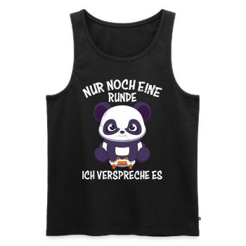 Gaming Panda Nur noch Eine Runde Ich Versprechs - Männer Premium Bio Tank Top - Schwarz - Vorne - Michal (187cm)