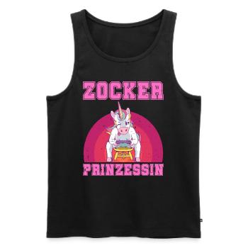 Videospiele Frauen Zocker Prinzessin Einhorn - Männer Premium Bio Tank Top - Schwarz - Vorne - Michal (187cm)
