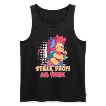 Zocken Stille, Profi am Werk Videospiele - Männer Premium Bio Tank Top - Schwarz - Vorne - AI Model Male 178 light (178cm)