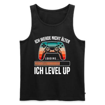Retro Gamer B-Day Werde nicht Älter Ich Level Up - Männer Premium Bio Tank Top - Schwarz - Vorne - Michal (187cm)