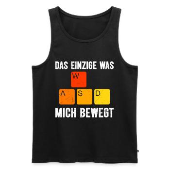 Video Spieler Gaming PC Tastatur Was mich Bewegt - Männer Premium Bio Tank Top - Schwarz - Vorne - AI Model Male 178 light (178cm)