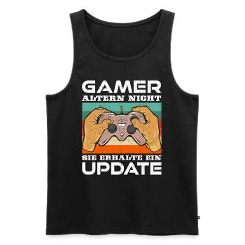 Gamer Altern nicht Sie erhalten ein Update B-Day - Männer Premium Bio Tank Top - Schwarz - Vorne - Michal (187cm)